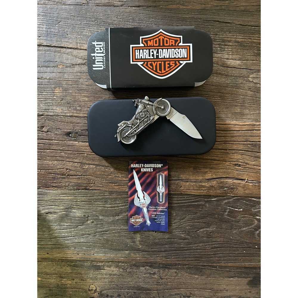 Vintage Harley-Davidson Folding Knife Limited Edition Gift Box Moto Bikercore - Picture 3 of 9